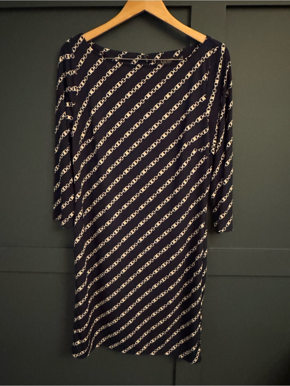 Ralph Lauren Dress with Diagonal Chain Print